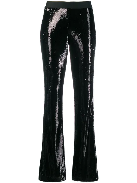 P.a.r.o.s.h. Sequin Flared Trousers In Black | ModeSens