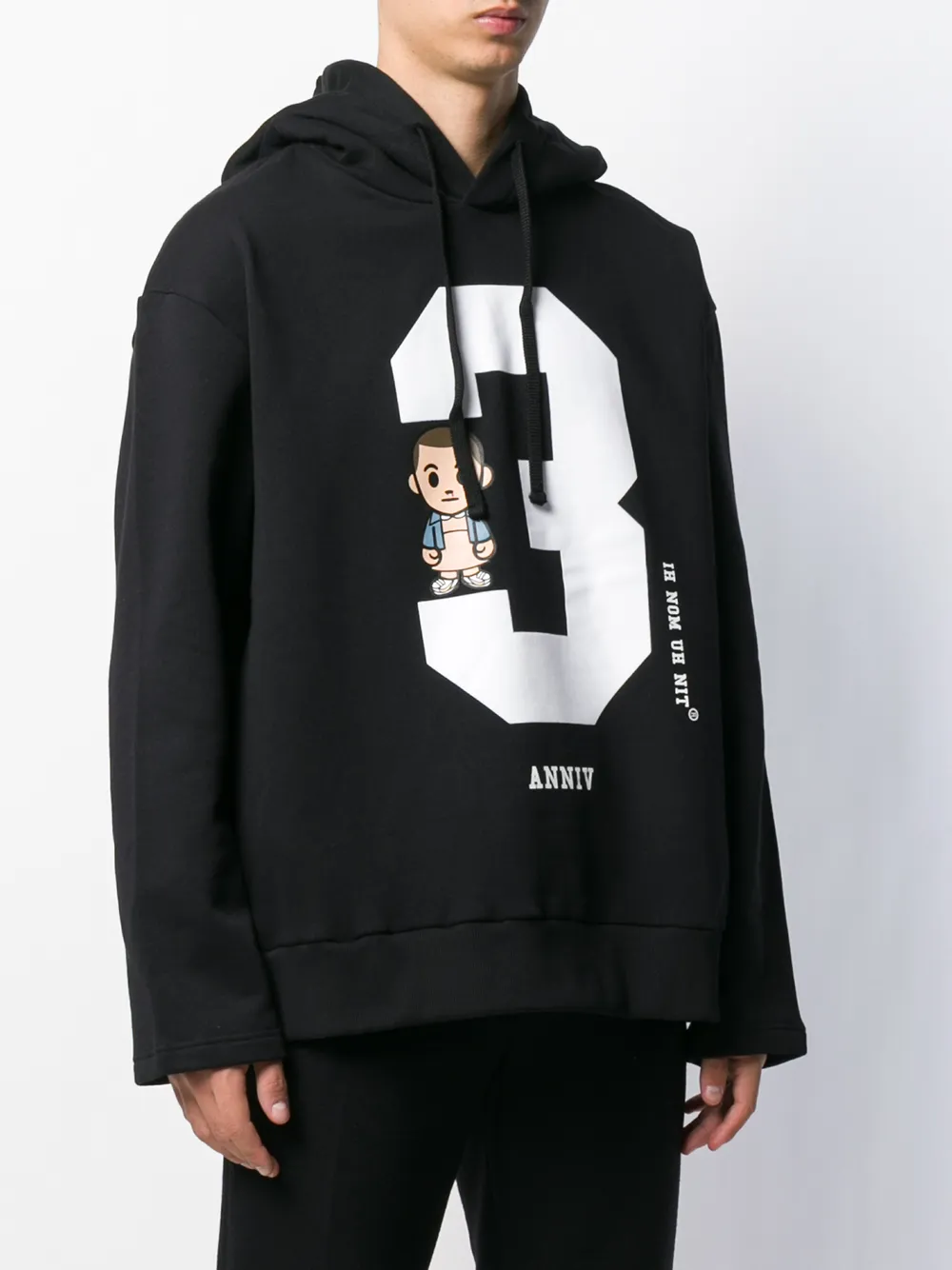 Ih Nom Uh Nit Hoodie met stripprint Zwart