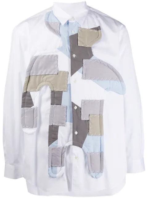 Comme Des Garçons Shirt long-sleeved patchwork shirt