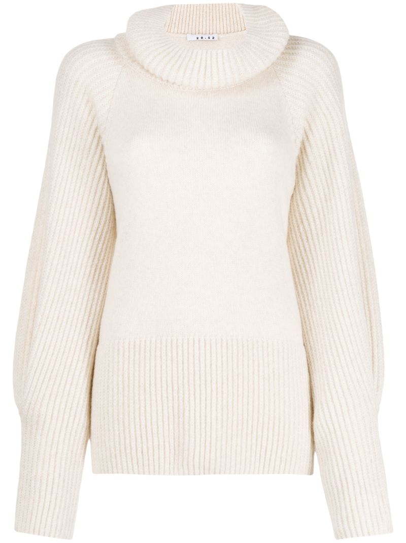 20:52 Turtleneck Knitted Jumper In Neutrals