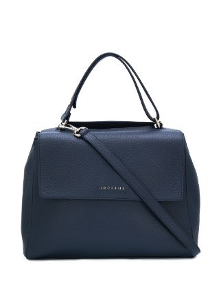 Shop blue Orciani logo top-handle tote with Express Delivery - Farfetch