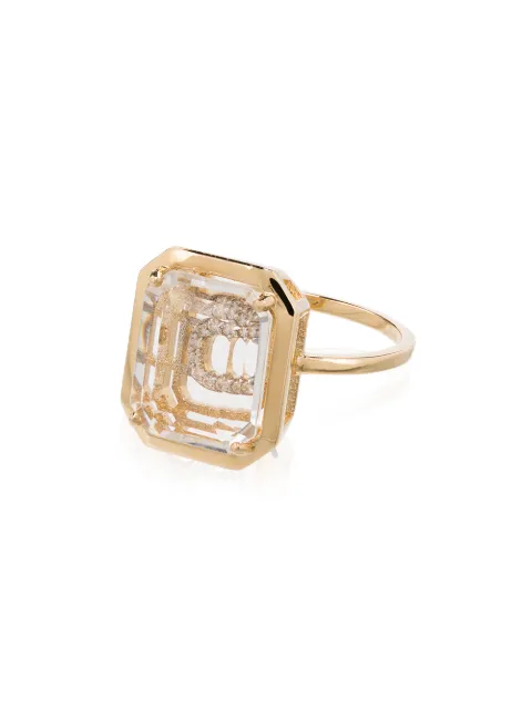 Mateo anillo con inicial C en oro amarillo de 14kt con diamante 