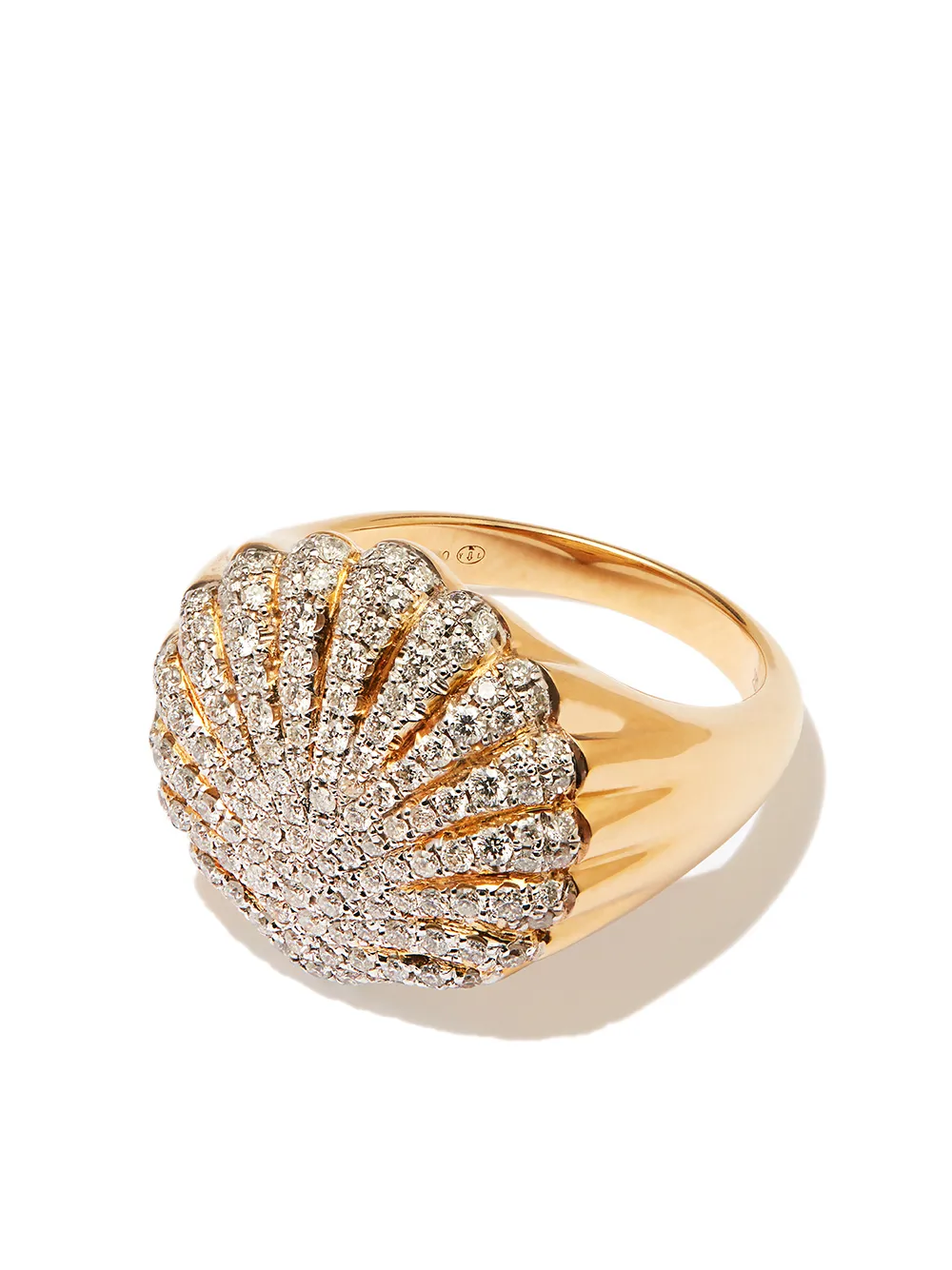 

Yvonne Léon 9kt yellow gold Shell diamond ring