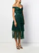 Self-Portrait pleated lace midi dress