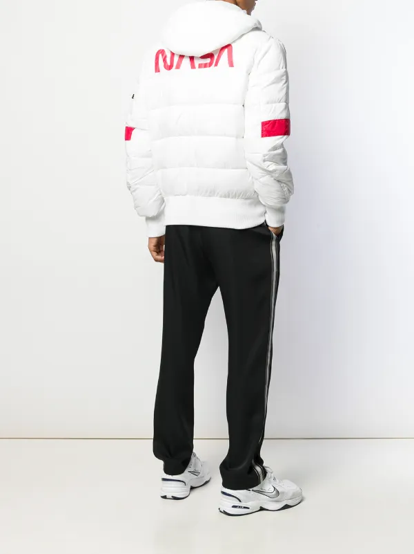 white nasa puffer jacket