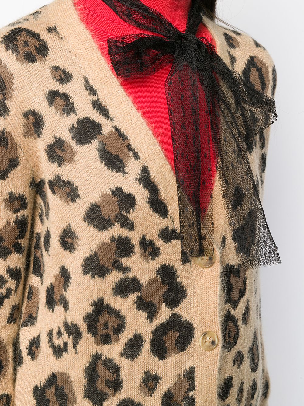 red leopard print cardigan
