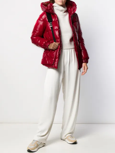 dkny red puffer jacket