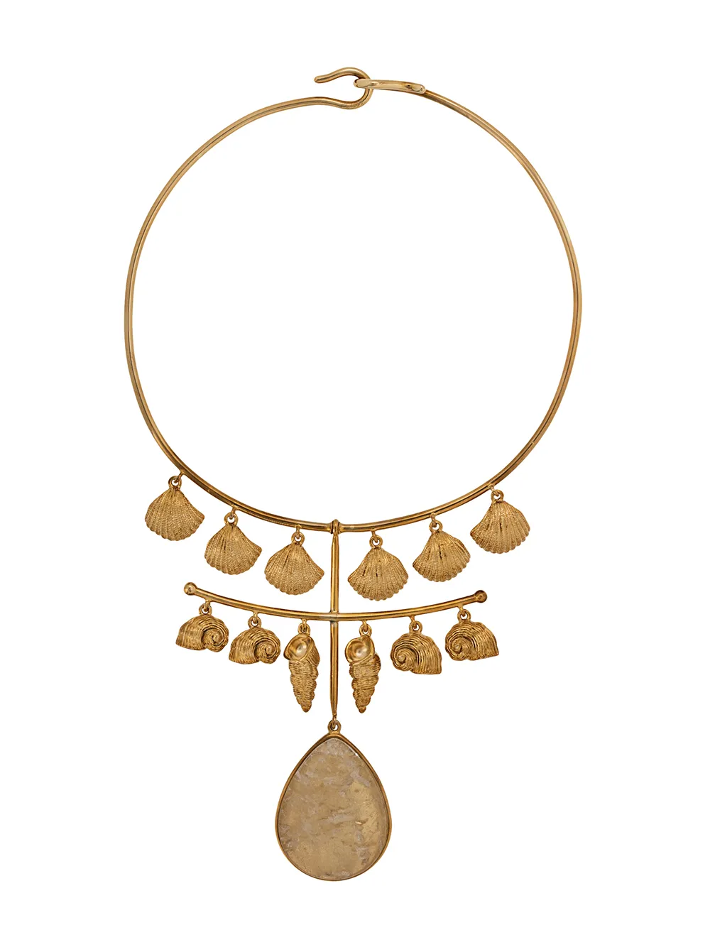 Aurelie Bidermann Panama Quartz Necklace In Gold