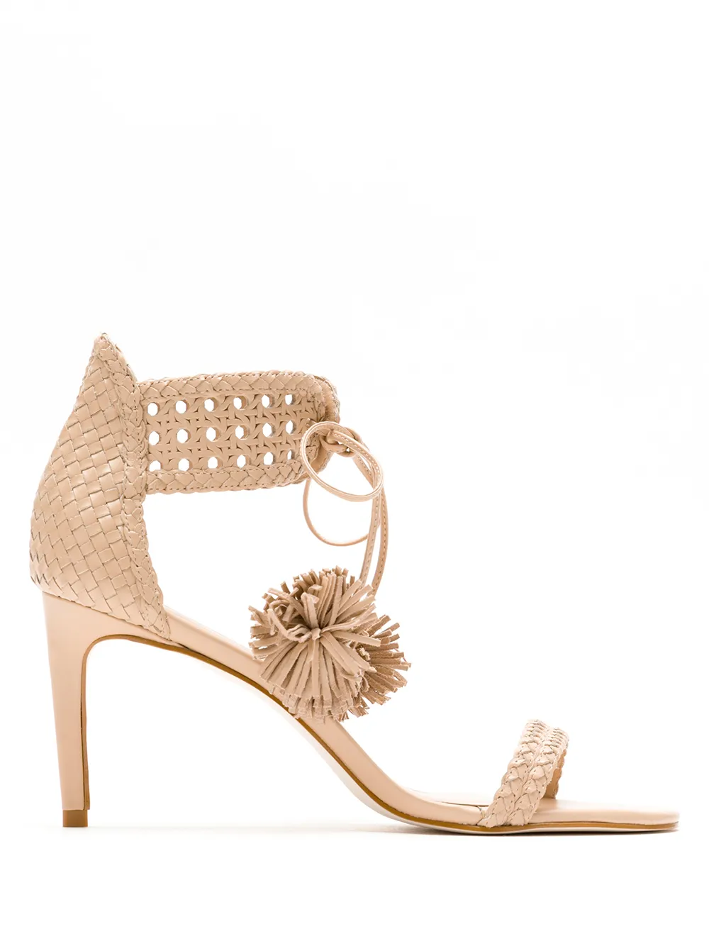 Click to view more detailed imagery on our partner's website Eva Pom-pom High Heels Sandals In Neutrals