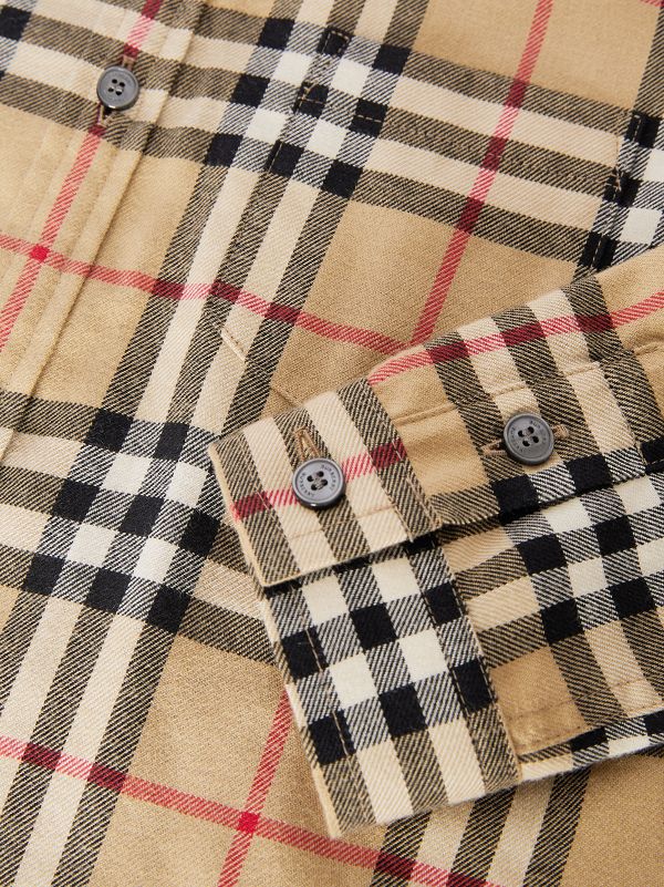 burberry vintage check cotton flannel shirt