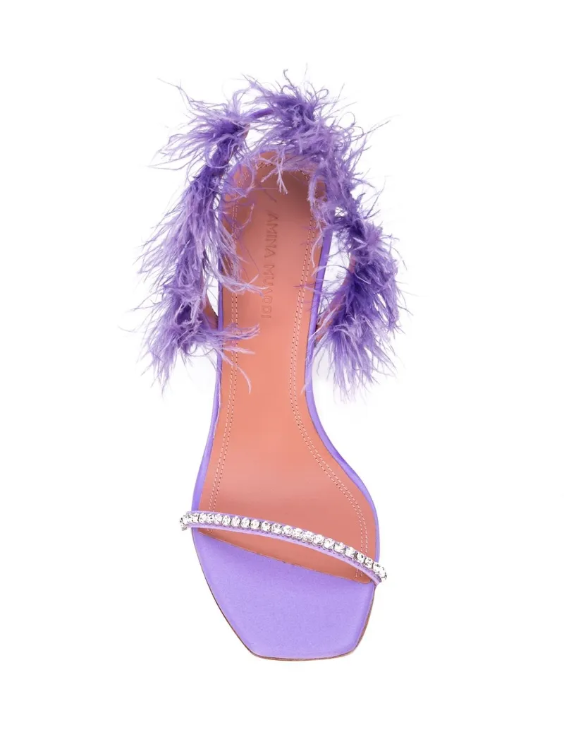 amina muaddi feather sandals