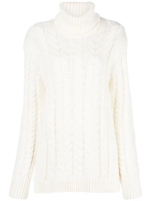 Click to view more detailed imagery on our partner's website Tibi Cable Bareback Wool-blend Sweater In Ivory
