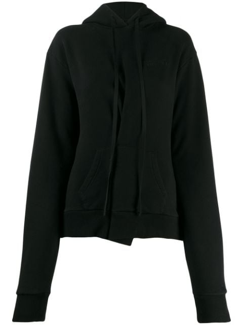 UNRAVEL PROJECT asymmetric pleat hoodie