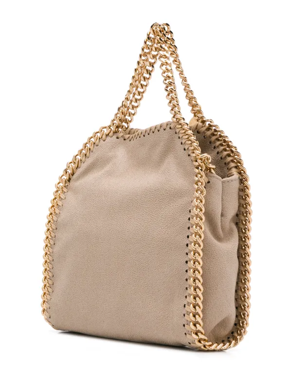 Women Clotted Cream Falabella Mini Tote Bag