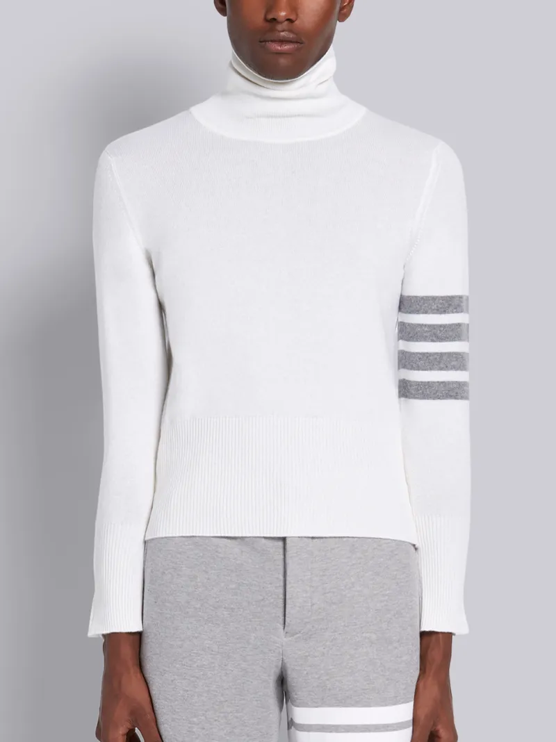 White Cashmere 4-Bar Turtleneck | Thom 