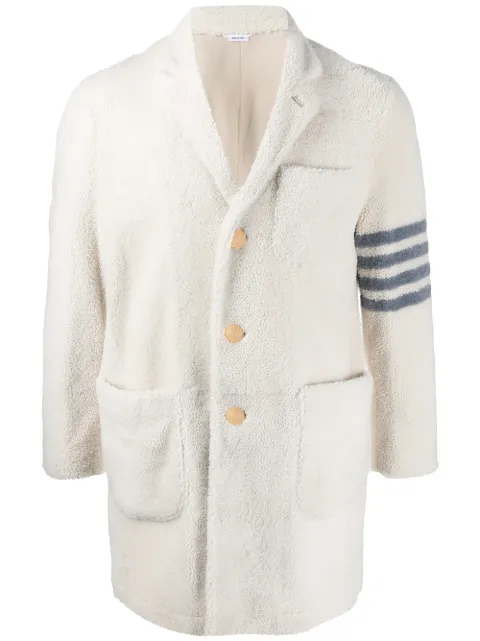 Thom Browne 4-Bar shearling sack overcoat