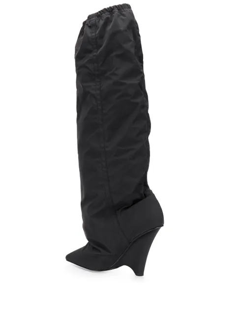 wedge thigh boots