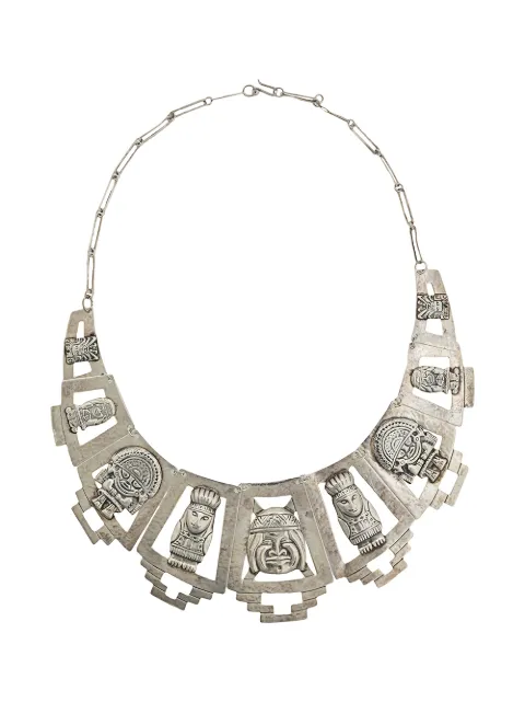 Susan Caplan Vintage 1970s Fist Nations Totem Necklace