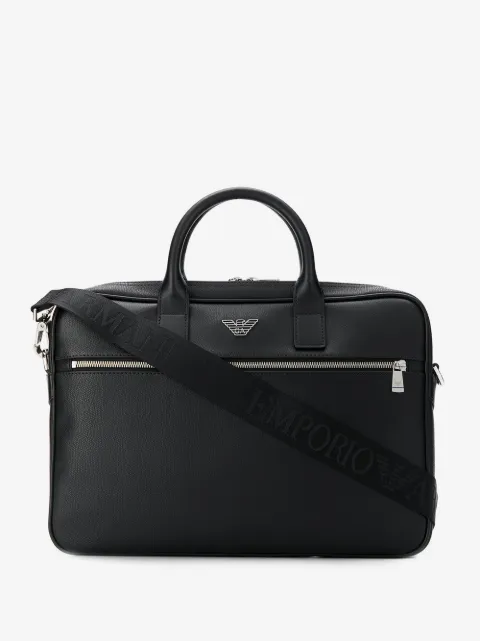 Emporio Armani small logo plaque briefcase
