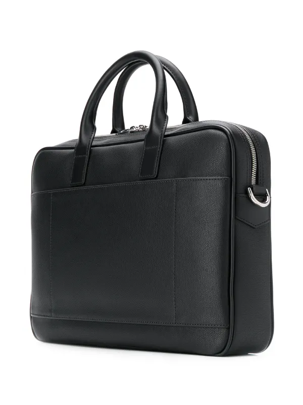 Emporio Armani Small Logo Plaque Briefcase | Black | FARFETCH
