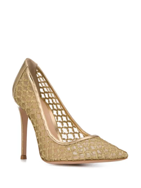 GIANVITO ROSSI MESH PANEL PUMPS