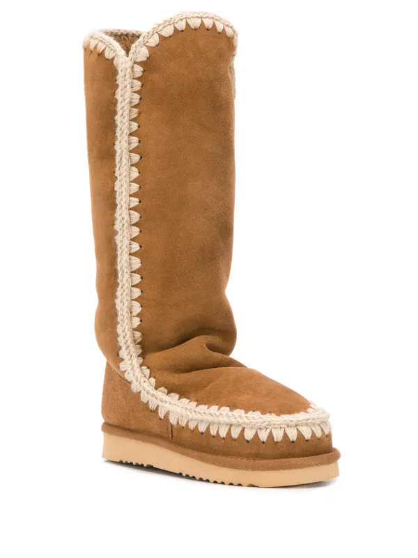 Mou Woven Detail Boots | Brown | FARFETCH
