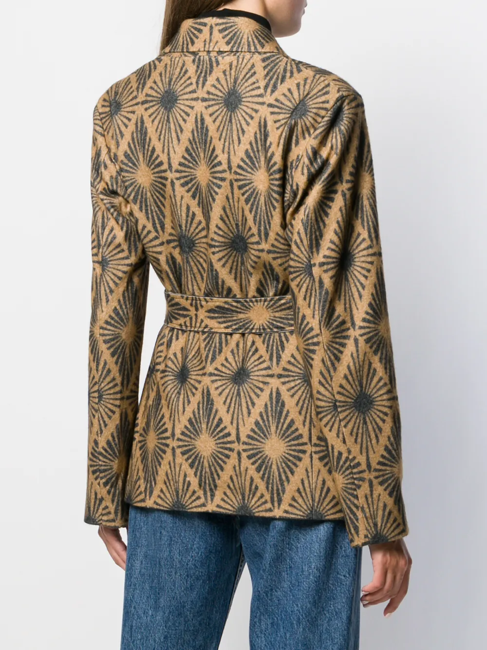 Geometric Sunburst Print Blazer