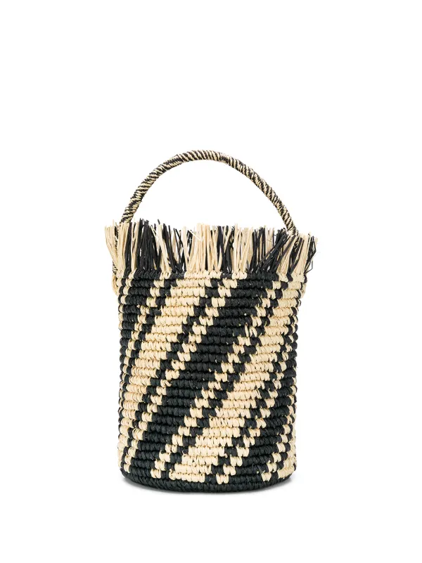 striped bucket bag