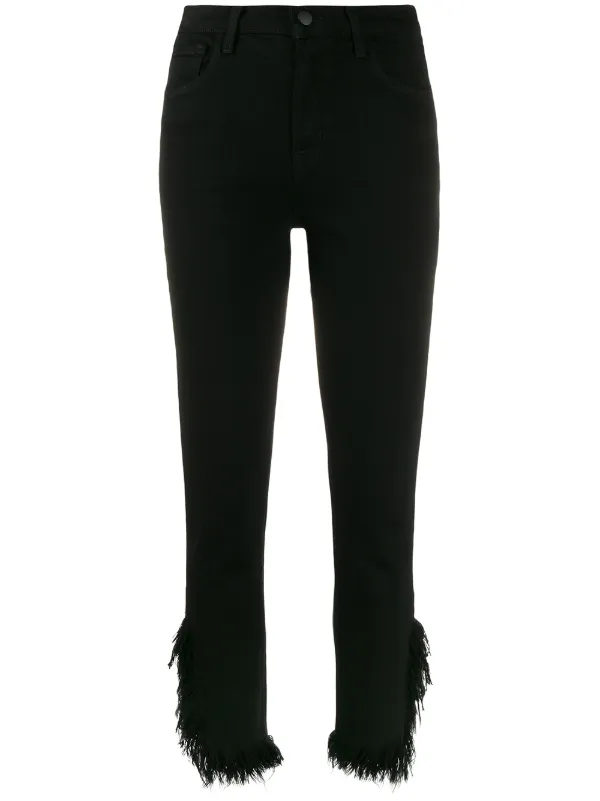 raw edge cropped jeans