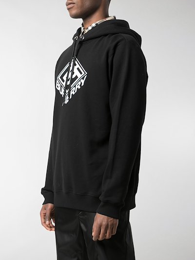 Burberry logo graphic hoodie black | MODES