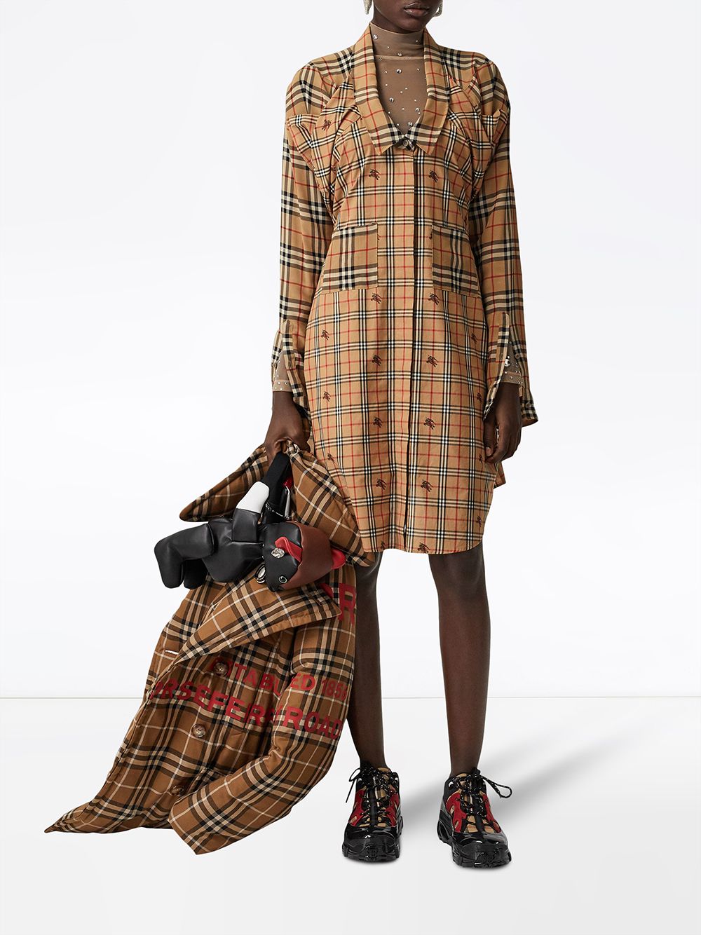 фото Burberry платье-рубашка в клетку vintage check