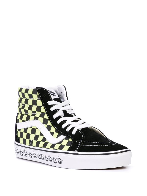 vans black and white checkered high tops