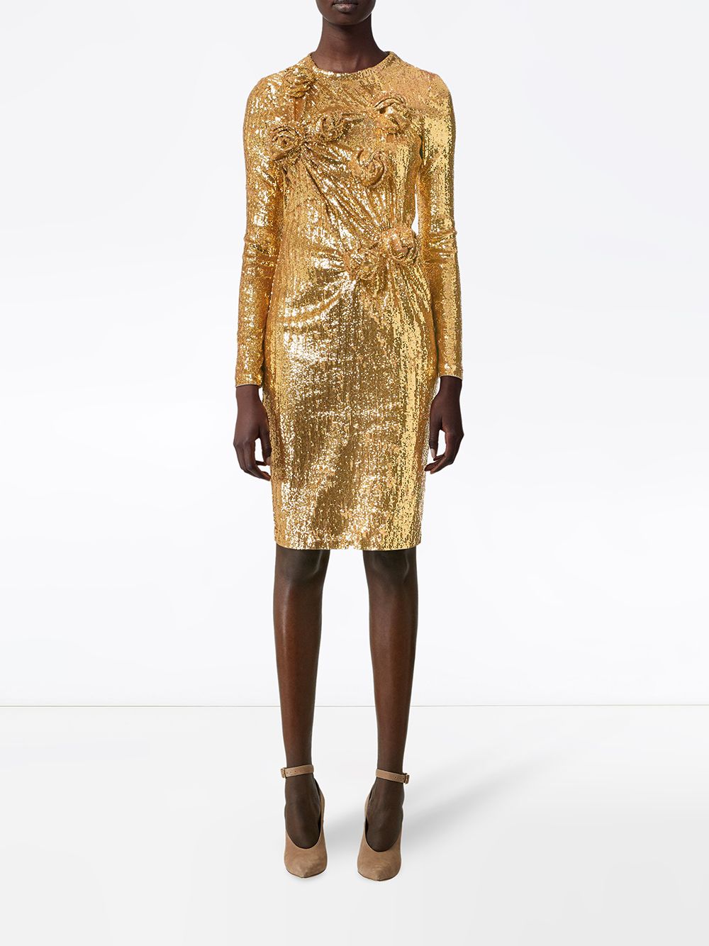 фото Burberry hand-gathered detail sequinned dress