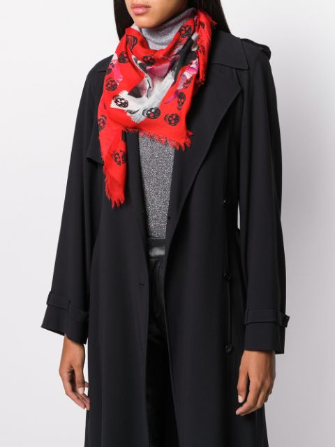 Alexander McQueen Skull Embroidered Scarf | Farfetch.com