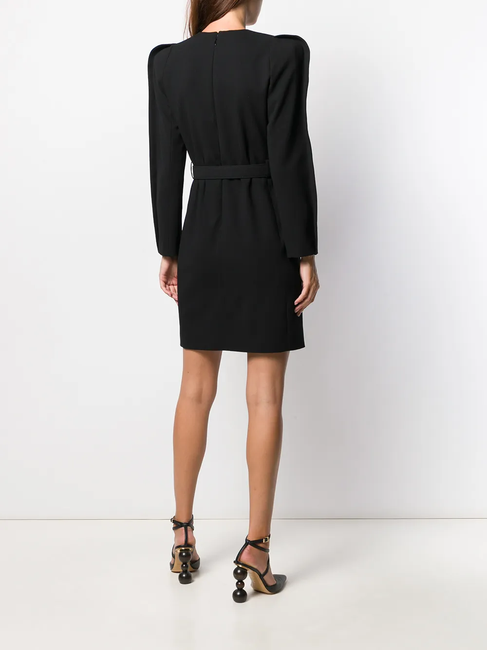 belted structured dress