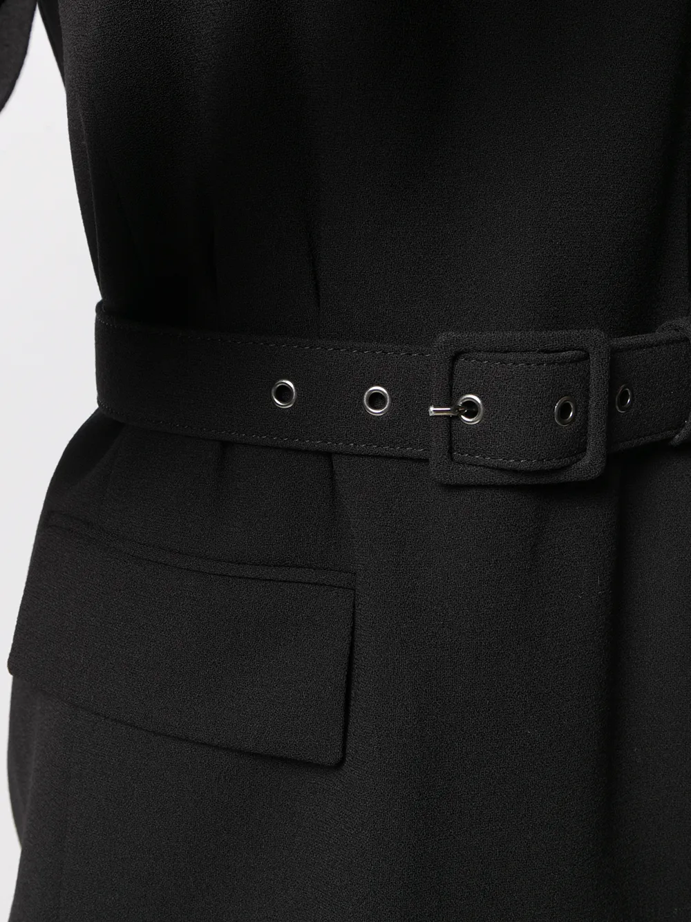 belted structured dress