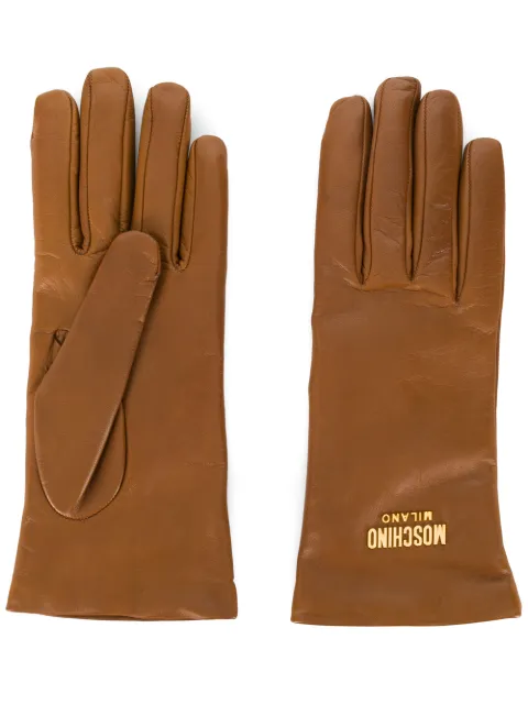 Moschino guantes con placa del logo