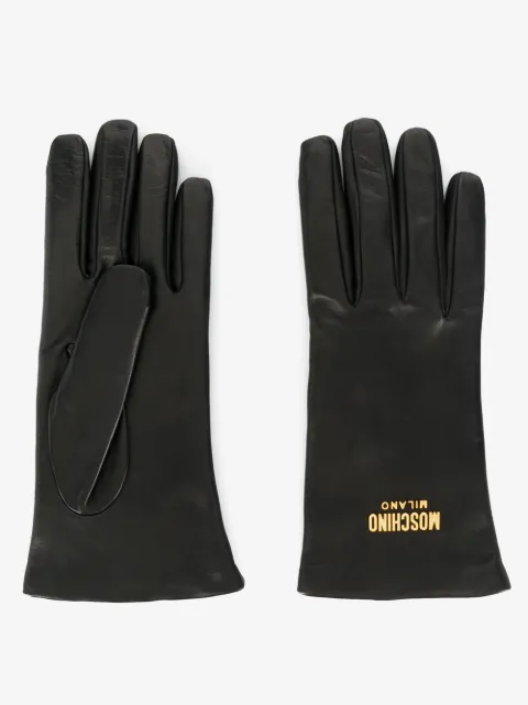 Moschino gants à plaque logo