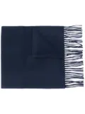 Moschino merino wool fringed scarf - Blue