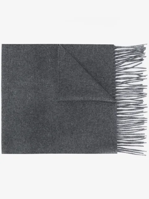 Moschino logo-embroidered fringed scarf