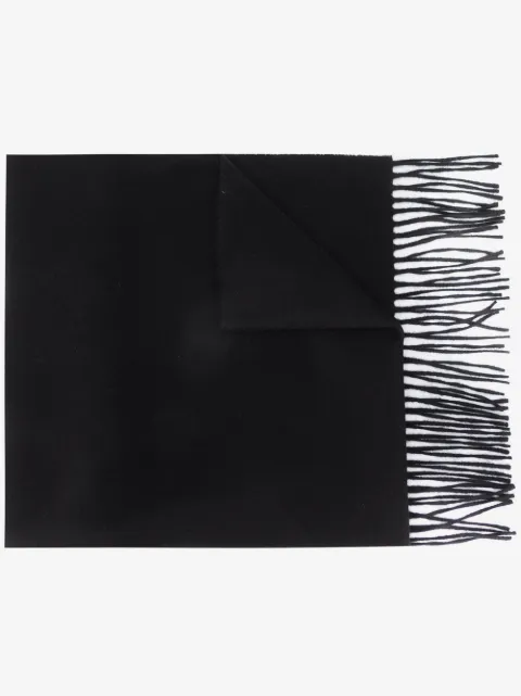 Moschino logo-embroidered fringed scarf