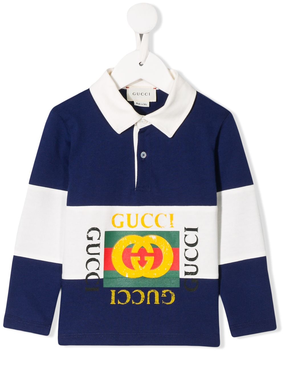 фото Gucci kids рубашка-поло с логотипом