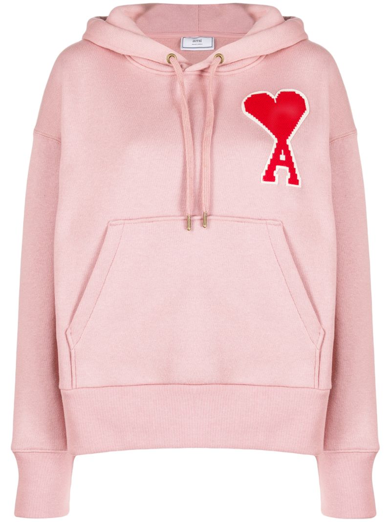 Ami Alexandre Mattiussi Big Ami De Cœur Patch Hoodie In Pink