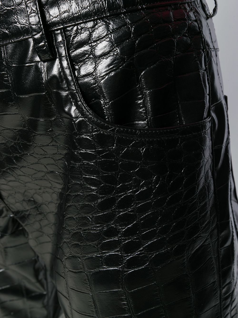 фото Msgm брюки прямого кроя с тиснением под кожу крокодила