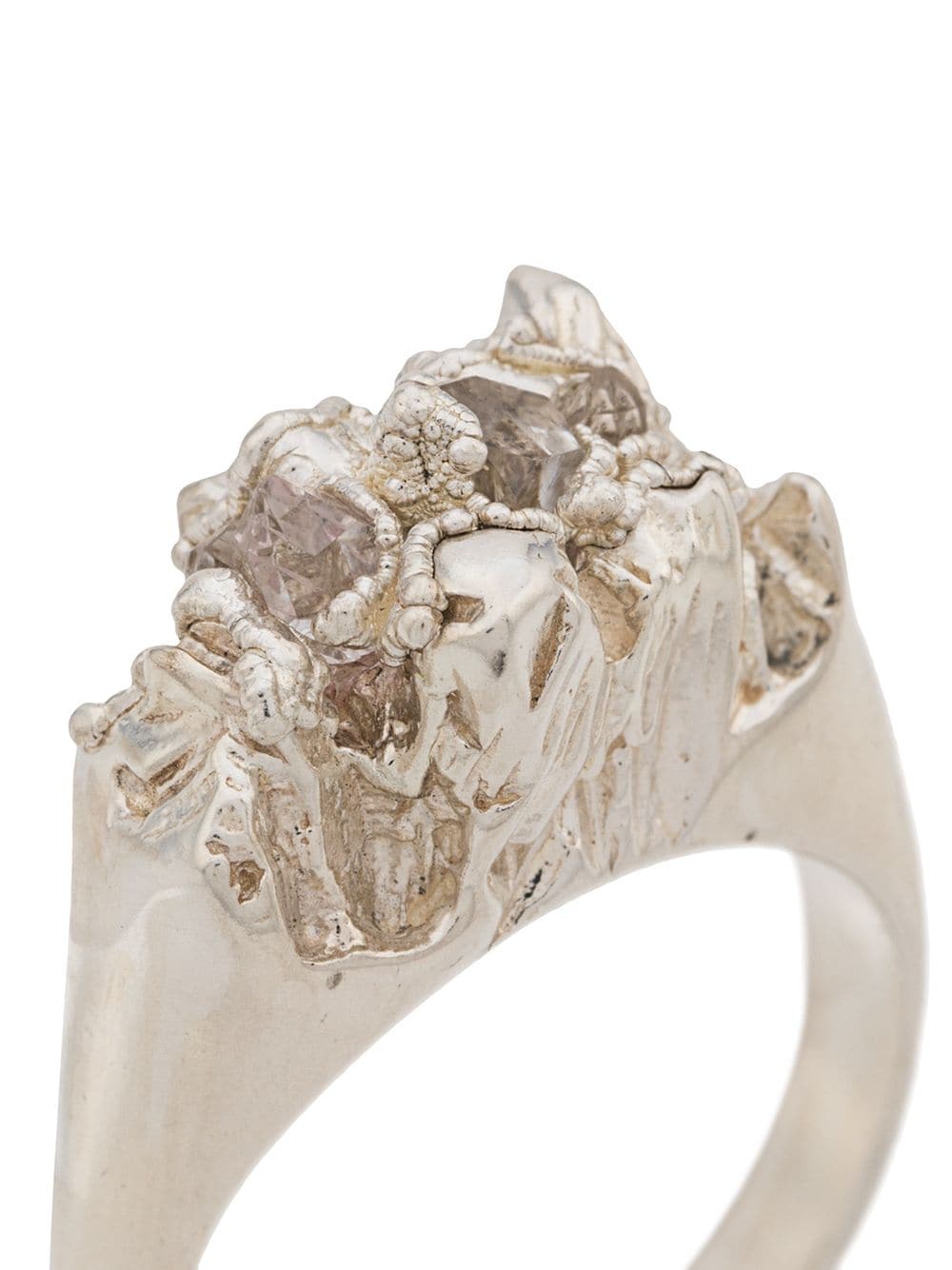 Shop Niza Huang Under Earth Cocktail Ring In Silver