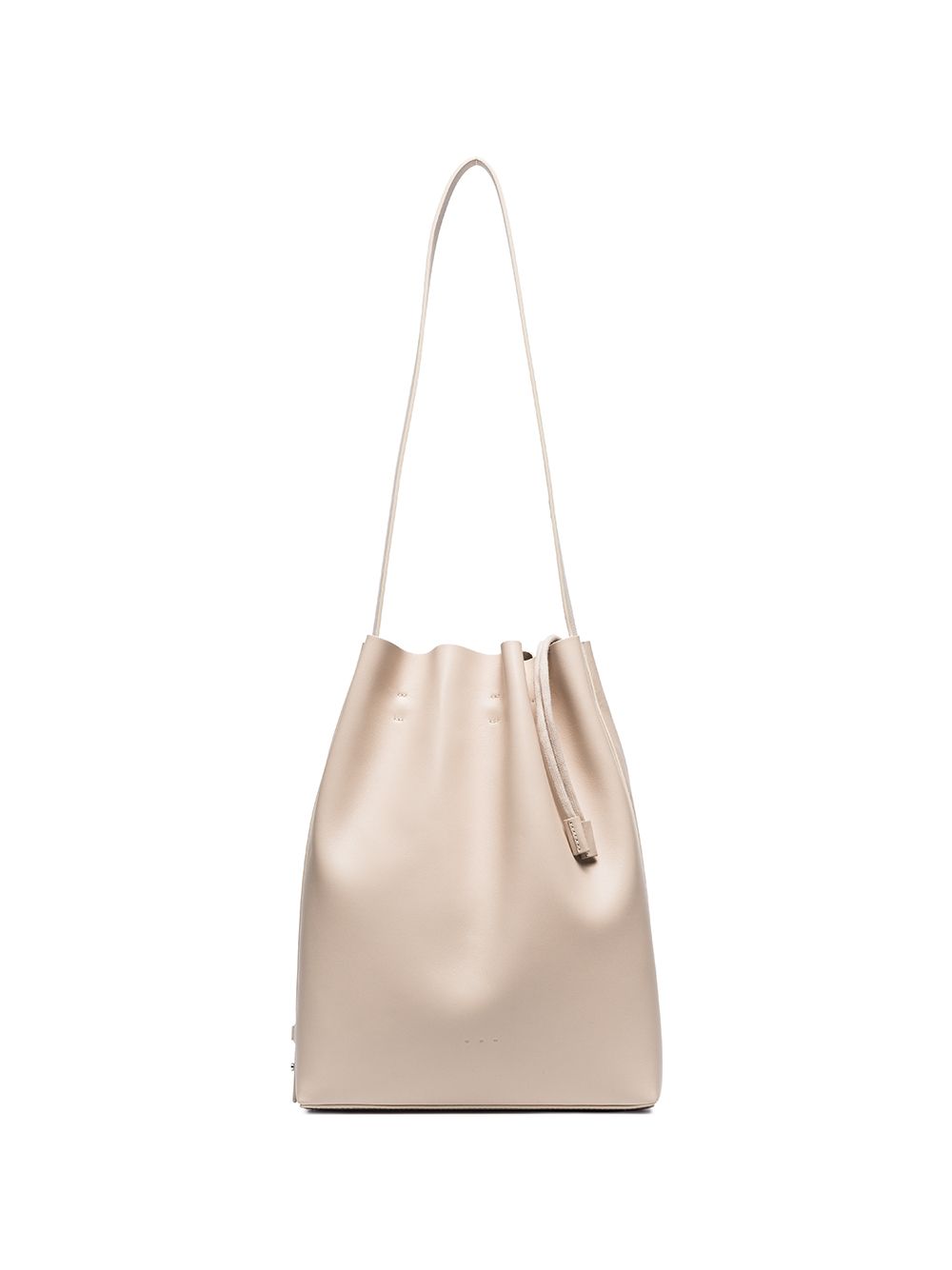 фото Aesther Ekme cream drawstring leather bucket bag