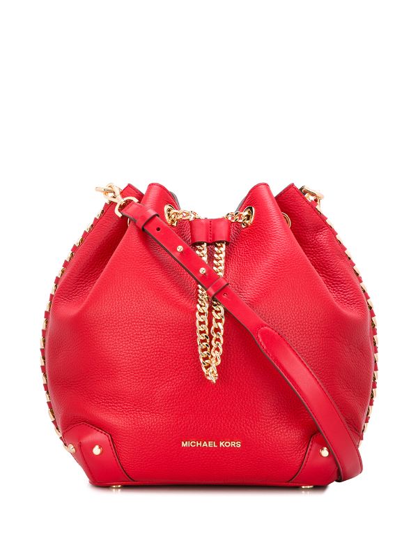 red michael kors shoulder bag