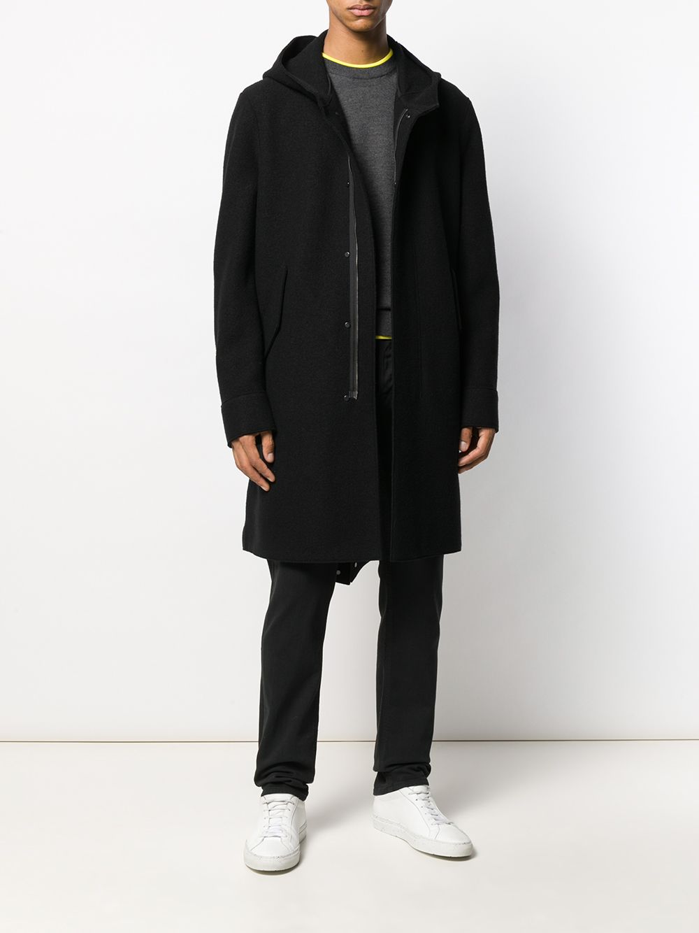 фото Harris Wharf London однобортное пальто с капюшоном