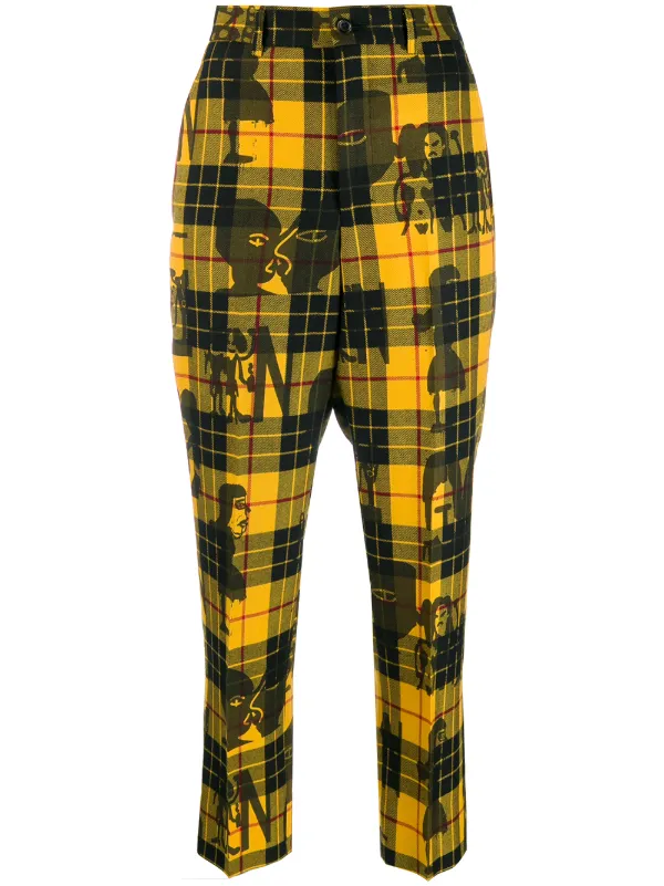 plaid trousers yellow