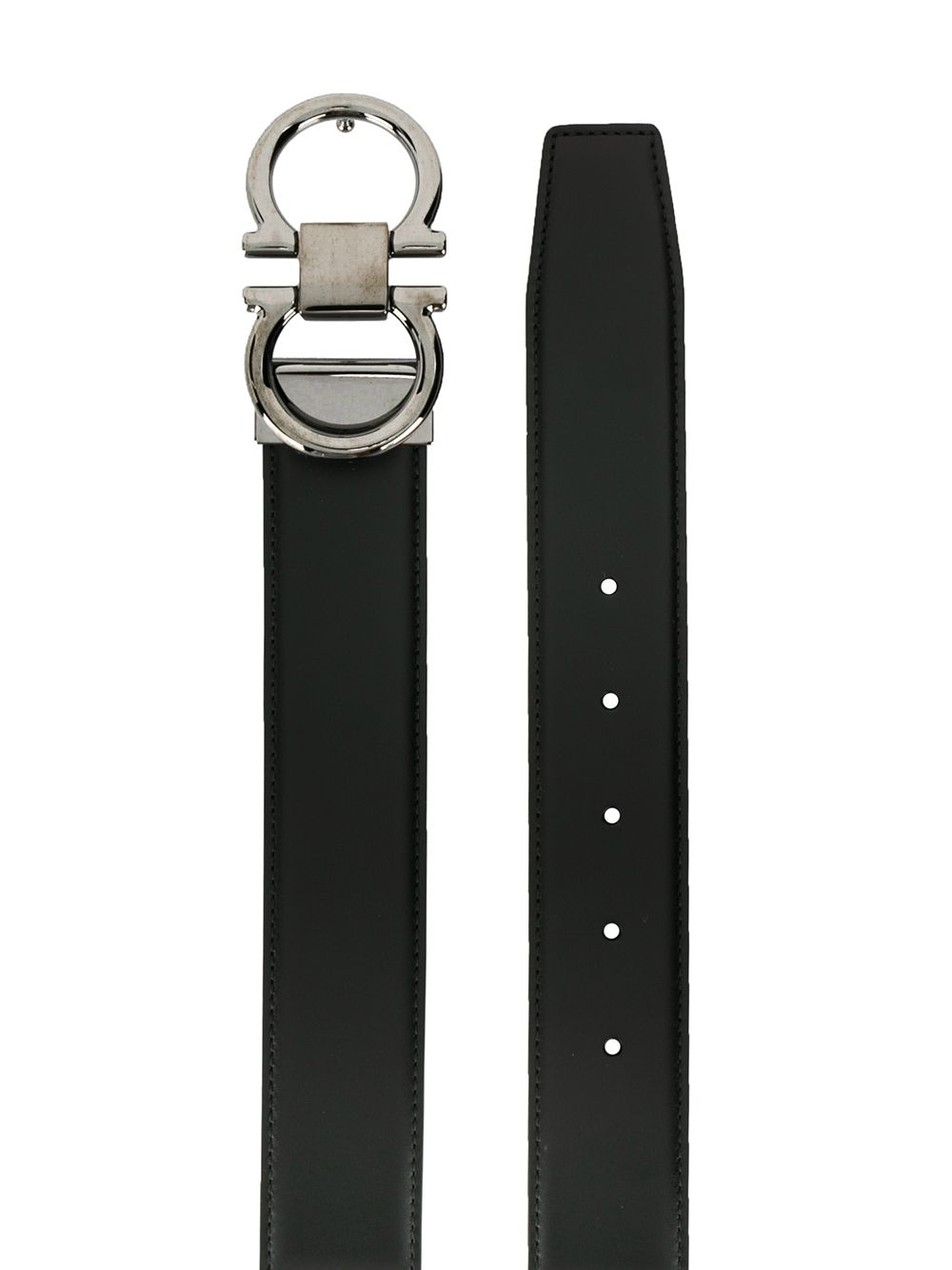 Shop Ferragamo Adjustable Gancini Belt In Black